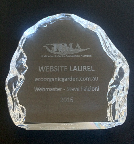 eco-organic garden wins 2016 Laurel Award for Best Website!