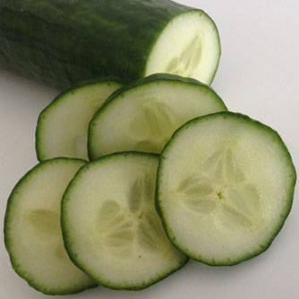 Sliced cucumber ready for eating!