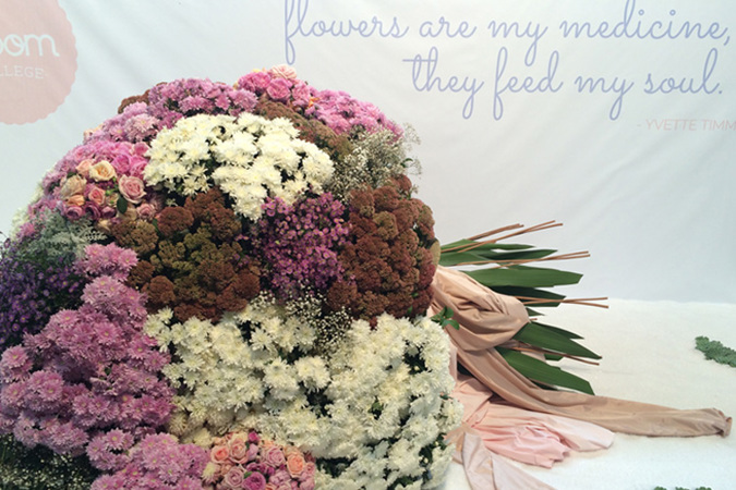 A Bronze Medal was awarded to the giant flower bouquet design by Bloom College Flower School