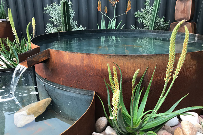 Fantastic water feature by Broadcroft Design