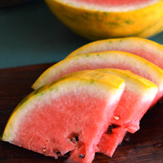 Unusual yellow skin watermelon